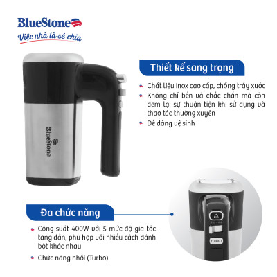 Máy Đánh Trứng Bluestone HMB-6338 , Công Suất 400W, Hàng Chính Hãng