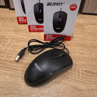Chuột máy tính văn phòng SURMT M352 có dây chuẩn cổng USB 1000dpi thiết kế ôm gọn tay dễ chịu - Optical mouse - miếng lót chuột
