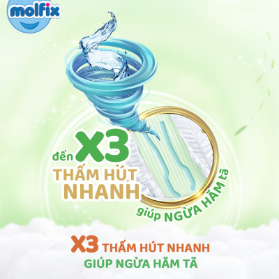 Tã/bỉm dán Molfix Thiên nhiên Jumbo M (6kg - 11kg) - Gói 46+6 miếng