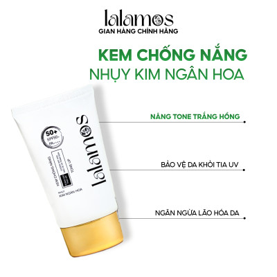Kem Chống Nắng Lalamos Nhụy Kim Ngân Hoa Nâng Tone SPF 50+ PA++++ 50ml