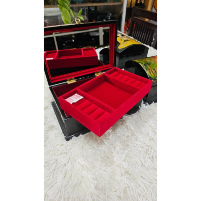 Hộp nữ trang 2 tầng nắp cong Sơn Mài Cao Cấp Thanh Bình Lê đựng đồ trang sức, vật dụng nhỏ xinh, làm quà tăng,...