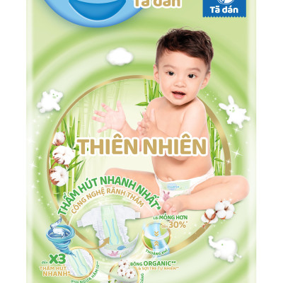 Tã/bỉm dán Molfix Thiên nhiên Super Jumbo XL (12kg - 17kg) - Gói 62+2 miếng