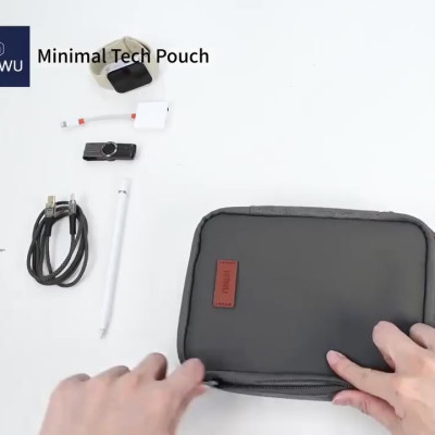 Túi đựng phụ kiện di động cho điện thoại / cho Macbook / Laptop hiệu WiWU Minimal Tech Pouch Travel In Style - chất liệu 600D Polyester cao cấp, ngăn chứa đồ rộng rãi, chống thấm nước - Hàng nhập khẩu