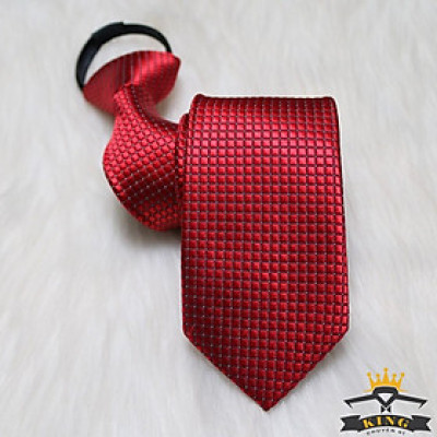 Cà Vạt Nam Đỏ KING Thắt Sẵn, Bản Nhỏ 6cm ( C018 )