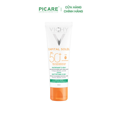 Kem Chống Nắng Chống Ô Nhiễm Và Bụi Mịn Hằng Ngày SPF 50+, Chống Tia UVA + UVB Capital Soleil Mattifying 3 In 1