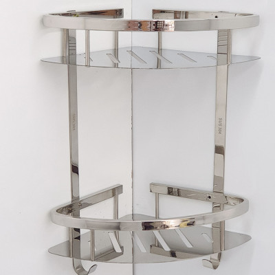 Kệ góc đôi phòng tắm Inox SUS 304Eurolife EL-KG2 (Trắng bạc)