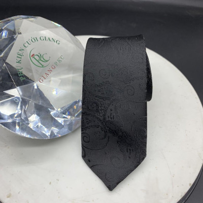 Cà vạt màu đen nhiều họa tiết tùy chọn lịch lãm 6cm cho nam Giangpkc