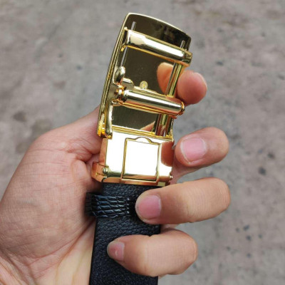 Thắt lưng liền nguyên tấm da bụng cá sấu N29D2 (Mặt vàng)