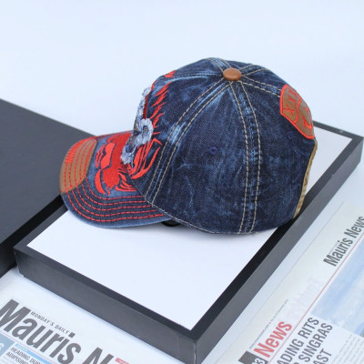 Nón nam, mũ lưỡi trai Ông Địa lửa phối vải jeans form đẹp thời trang đường phố