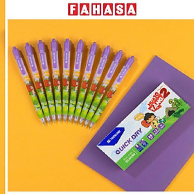 Hộp 12 Bút Gel Quick Dry 0.5 mm - Thiên Long GEL-040/KM - Mực Tím