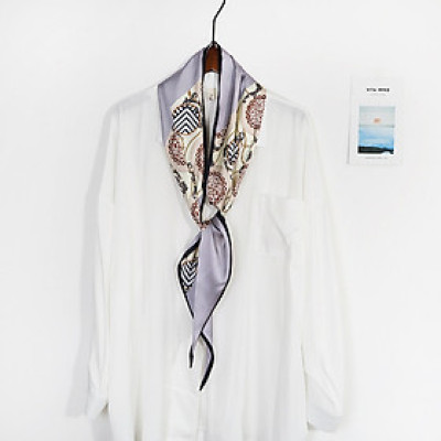 Khăn quàng cổ lụa mềm kiểu mới họa tiết hiện đại AKL100