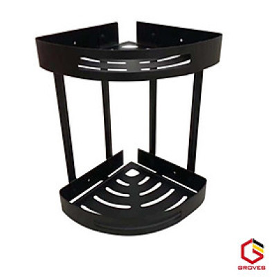 Kệ góc 2 tầng mạ xi đen GG07Gb