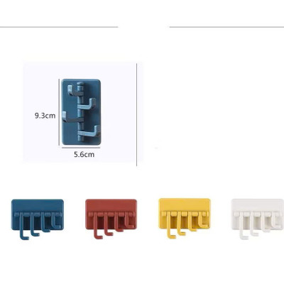 Combo 4 Móc Dán Chữ Nhật Siêu Bền - Móc Nhựa Xoay Đa Năng Dán Tường, Chịu Lực Tố - HÀNG CHÍNH HÃNG MINIIN