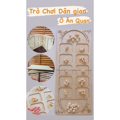 Ô Ăn Quan Bằng Gỗ Trò Chơi Dân Gian Bàn Ô Ăn Quan Cờ Ô Quan Gấp Gọn-  Trò Chơi Tuổi Thơ - HÀNG CHÍNH HÃNG MINIIN