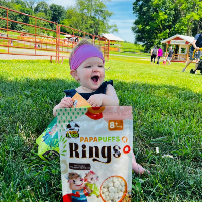 Bánh ăn dặm PAPAFOOD PAPAPUFFS RINGS - 100% Nguyên Liệu Hữu Cơ - Gói 50G