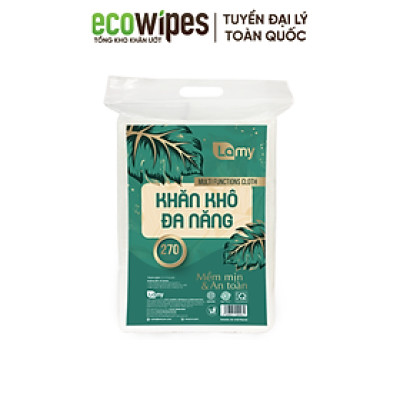 Combo 03 túi khăn vải khô đa năng LAMY cho bé túi 270 tờ không chất tẩy trắng siêu tiết kiệm