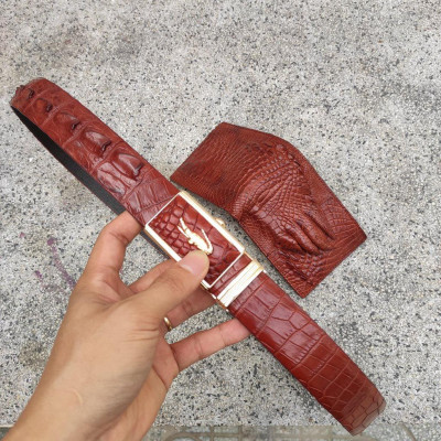 BIG SALE..! Set Cá Sấu Nam Rất Đẹp [VÍ BÀN TAY + NỊT GAI LƯNG] SET2