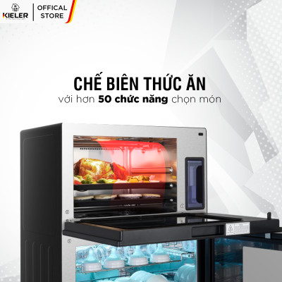 Tủ khử trùng Kieler KL-TL520 2 in 1 tích hợp lò chiên thức ăn và khử trùng đồ dùng bếp đa dạng chức năng sấy khử trùng - Hàng Chính Hãng