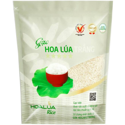 Gạo Hoa Lúa Trắng - Túi 2kg - Dẻo vừa, mềm cơm, thơm nhẹ