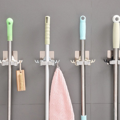 Bộ 2 Móc Dán Tường Đa Năng Treo Cây Lau Nhà, Chổi, Đồ Dùng Phòng Tắm MDTCLN001