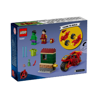 LEGO SUPERHEROES 76287 Đồ Chơi Lắp Ráp Xe Máy Của Iron Man Và Người Khổng Lồ (68 chi tiết)