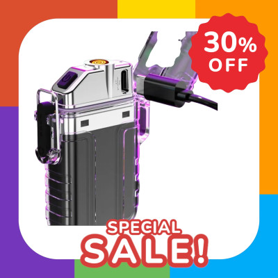 Bật Lửa Sạc Điện Cao Cấp 3 in 1. Kiêm Đèn Pin LED 3 Chế Độ, Móc Khoá Tiện Lợi,  Sạc Nhanh Type C, Chống Nước IPX6