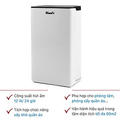 Máy Hút Ẩm Kèm Sấy Quần Áo Wood’s MDK13 Hàng chính hãng