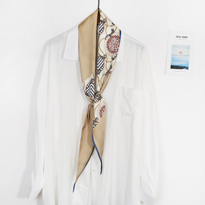 Khăn quàng cổ lụa mềm kiểu mới họa tiết hiện đại AKL100