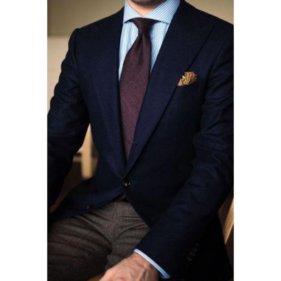 Cavat nam Hàn Quốc cao cấp bản lớn 8cm Nâu chấm - Tặng kèm hộp Full box