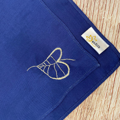 Khăn Tay Lụa Thêu Lá Bồ Đề SenSilk Embroidery Handkerchief