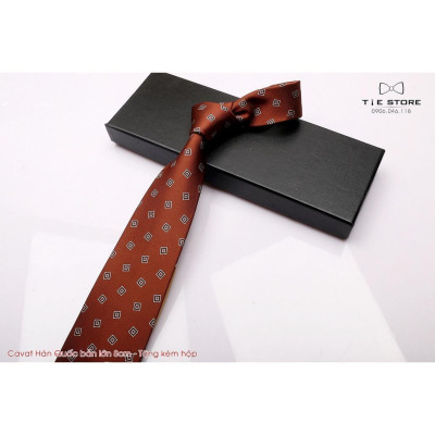 Cavat nam Hàn Quốc cao cấp bản lớn 8cm - Tặng kèm hộp Full box