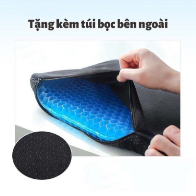 Chống đau mỏi Đệm ngồi lót mông 3D Silicon thoáng khí cấu trúc tổ ong - dáng mới đệm rộng Ô tô
