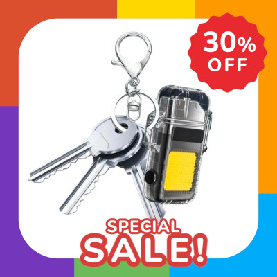 Bật Lửa Sạc Điện Cao Cấp 3 in 1. Kiêm Đèn Pin LED 3 Chế Độ, Móc Khoá Tiện Lợi,  Sạc Nhanh Type C, Chống Nước IPX6