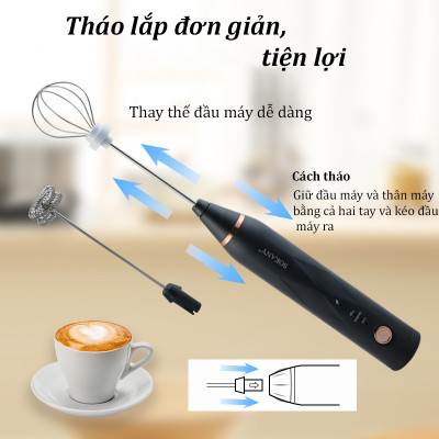 Máy đánh trứng, tạo bọt sữa cafe SOKANY thiết kế cầm tay cỡ nhỏ tiện dụng cho gia đình - SK201A - HÀNG CHÍNH HÃNG