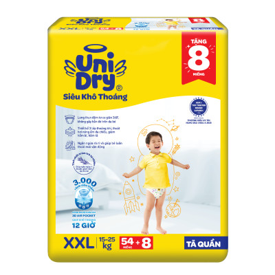 Tã quần UniDry Siêu khô thoáng gói Jumbo mới size XXL