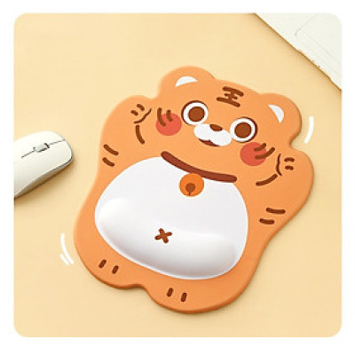 Miếng Lót Chuột MousePad Hổ Vui Vẻ Có Đệm Cổ Tay Mousepad 3D Chống Mỏi Cổ Tay Art House_ Hàng chính hãng