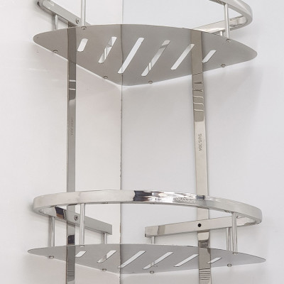 Kệ góc đôi phòng tắm Inox SUS 304Eurolife EL-KG2 (Trắng bạc)