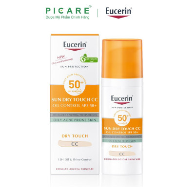 Kem Chống Nắng Trang Điểm Eucerin Sun Creme Face-Tinted CC Cream SPF50+ (50 ml)