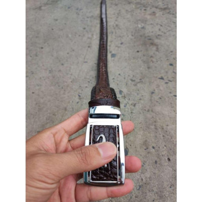 Thắt Lưng Cá Sấu Đan Viền Thủ Công Đẹp Bền Bỉ - TS131B (Mặt trắng)