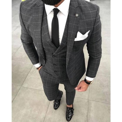 Cavat chú rể, MC, công sở nam Hàn Quốc cao cấp bản nhỏ (6cm) Xanh kẻ tím - Tặng kèm hộp Full box