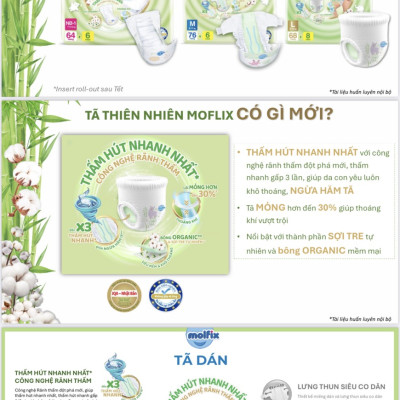 (MẪU MỚI CẢI TIẾN 2024) Tã/bỉm dán trẻ em Molfix thiên nhiên size XXL54 miếng