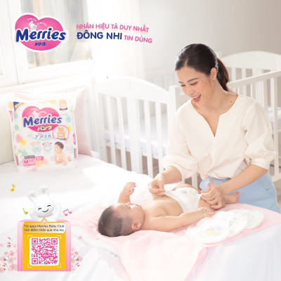 Tã/bỉm dán Merries size NB - 76 miếng (dành cho bé dưới 5kg)
