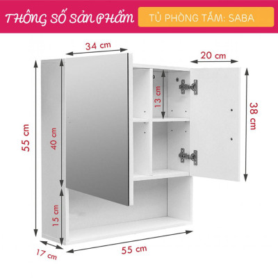 Tủ phòng tắm gỗ hiện đại SMLIFE Saba