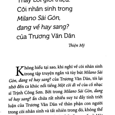 Milano Sài Gòn Đang Về Hay Sang?