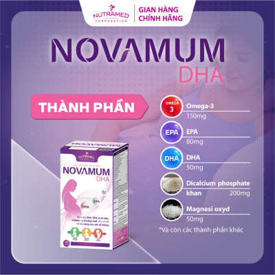 Viên uống Novamum DHA hỗ trợ bổ sung dưỡng chất cần thiết, tăng cường đề kháng (30 viên) - Nutramed