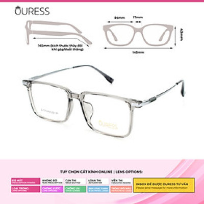 Gọng kính cận MC15022 chất liệu nhựa titan thời trang mắt kính OURESS nam nữ siêu nhẹ siêu bền