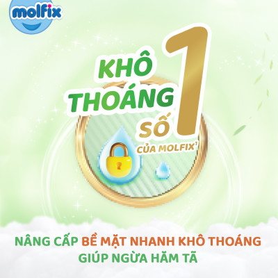 Tã/bỉm dán Molfix Thiên nhiên Jumbo M (6kg - 11kg) - Gói 46+6 miếng