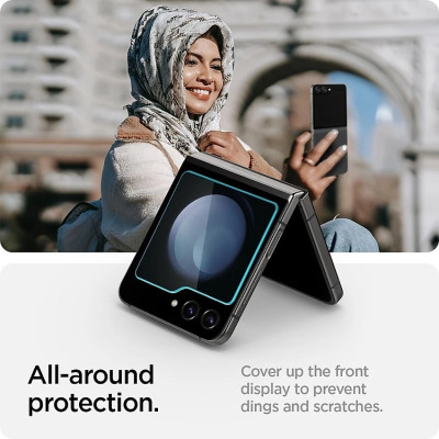 Dán kính cường lực màn hình trước / phụ cho Samsung Galaxy Z Flip 6 / Flip 5 5G hiệu HOTCASE Kuzoom 3D - Phủ Nano, Vát cạnh 2.5D, độ trong suốt HD - Hàng nhập khẩu