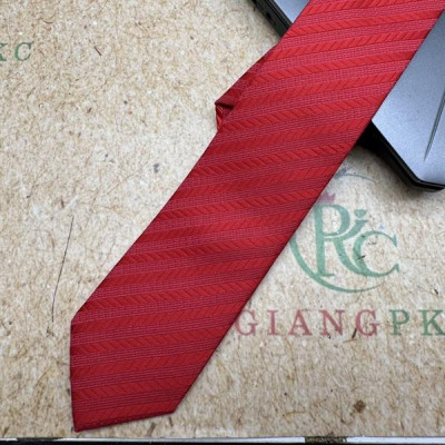 Cà vạt nam mẫu thắt sẵn dây kéo bản nhỏ 6cm mẫu mới t3/2024 màu đỏ tươi kẻ chìm
