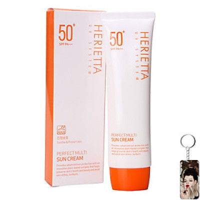 Kem chống nắng thảo dược đa năng hoàn hảo không kích ứng da Welcos Herietta UV System Perfect Multi Sun Cream SPF50 PA++ +  tặng móc khóa